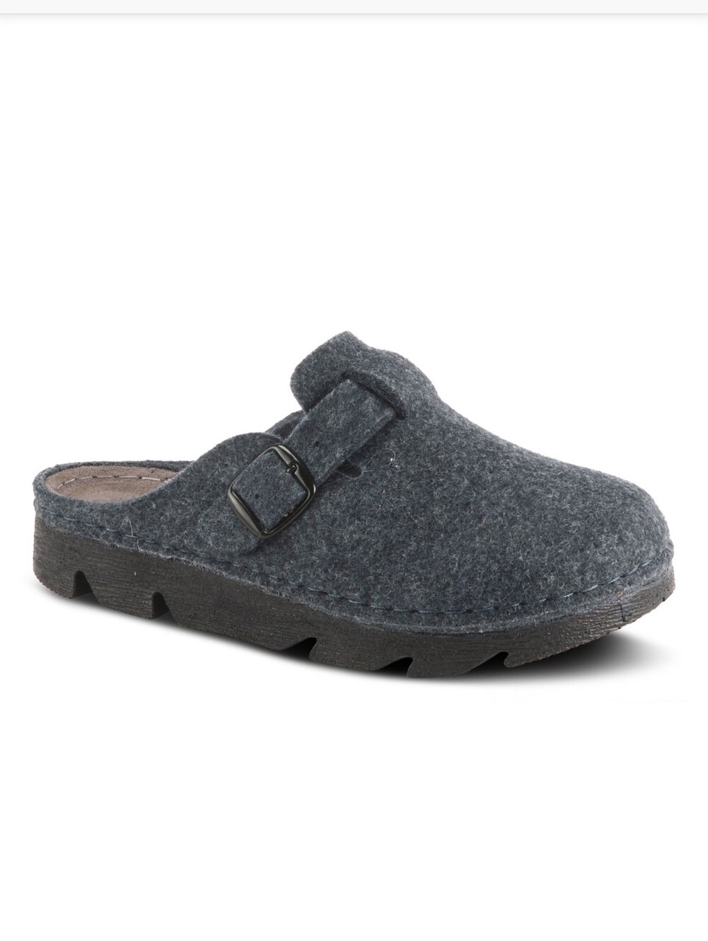 Spring Step NAVY Felt Clog with Buckle